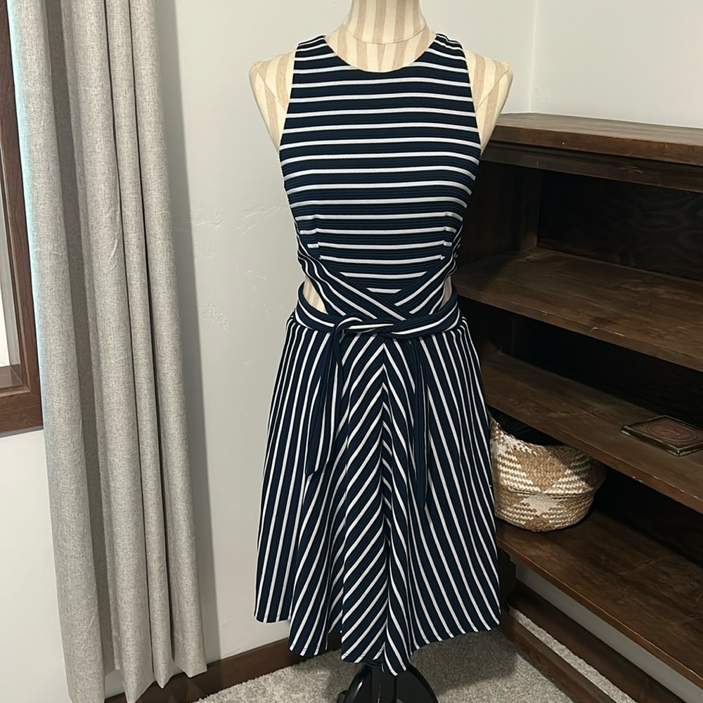 Navy Chevron Dress